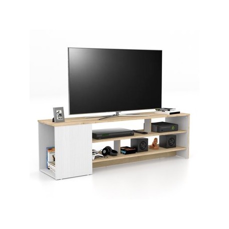 Mesa Tv Flat Maderkit Color Duna/blanco