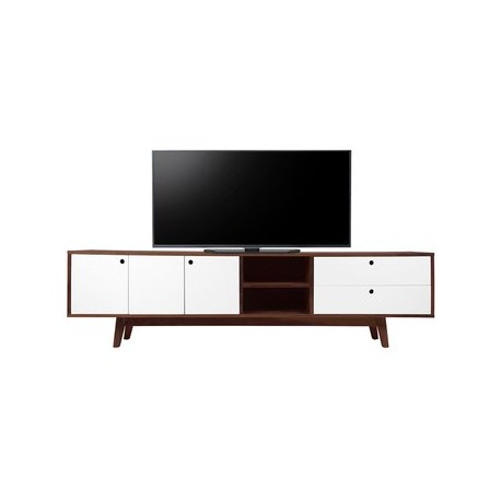 Mueble para tv Evo nogal 200 cm - Blanco